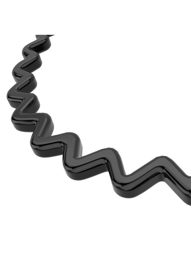 HYFEEL Wavy Headbands Plastic Skinny Thin Non-Slip Flexible Hair Bands Simple Hoops Hair Accessories for Women and Men Solid Colors (Black) - Image 4