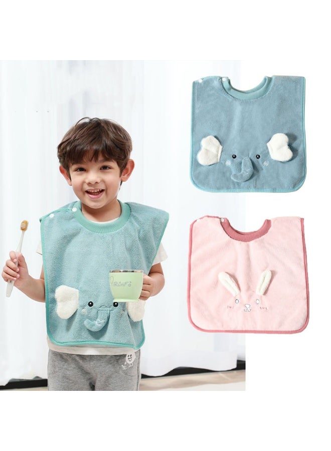 2 Pcs Baby Bibs for Boys and Girls Waterproof Toddler Bibs for 1-5 Years