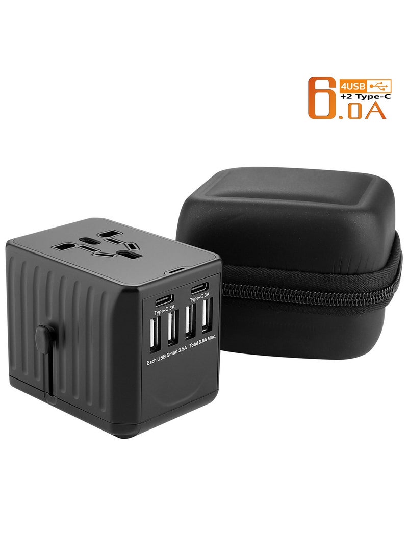 Universal Travel Adapter Plug World Power with 4 USB and 2 Type-C Ports - Image 1