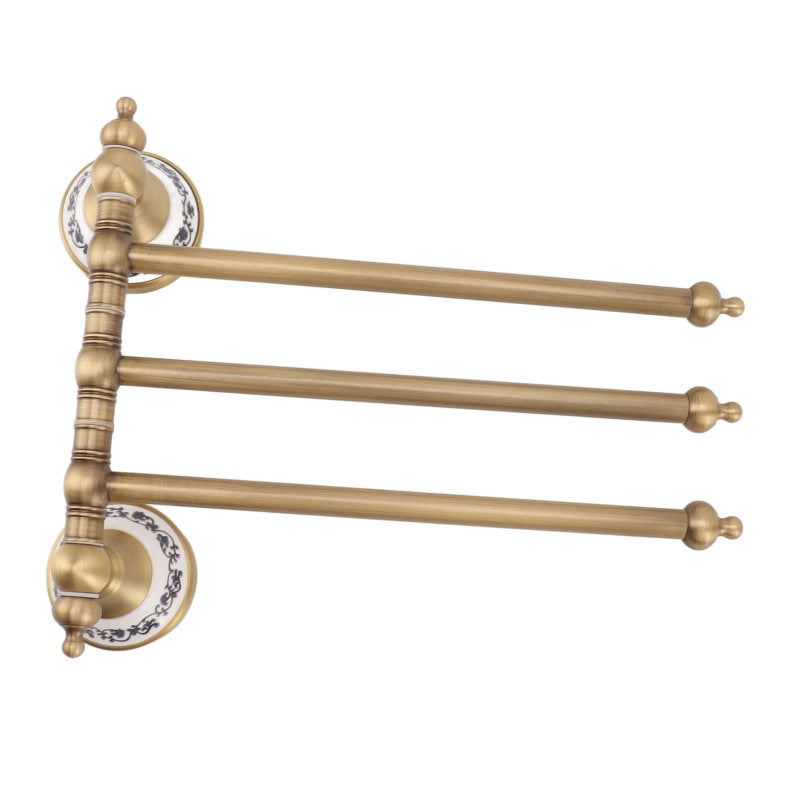 Swivel Towel Bar: Antique Brass Material - Rotated Design Towel Rack for Bathroom, Kitchen, Hotel & Restaurant Use - Image 4