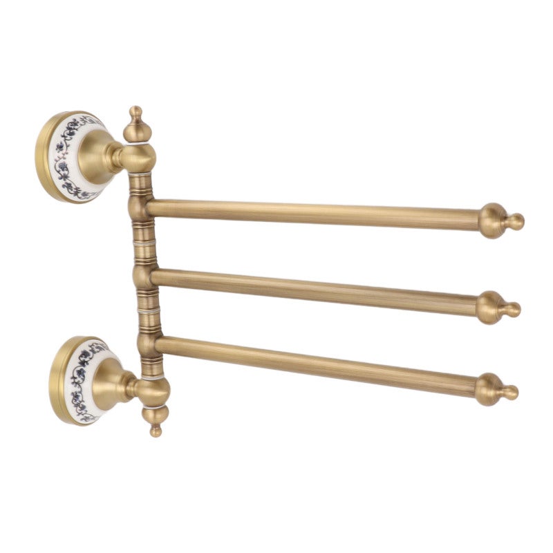 Swivel Towel Bar: Antique Brass Material - Rotated Design Towel Rack for Bathroom, Kitchen, Hotel & Restaurant Use - Image 5