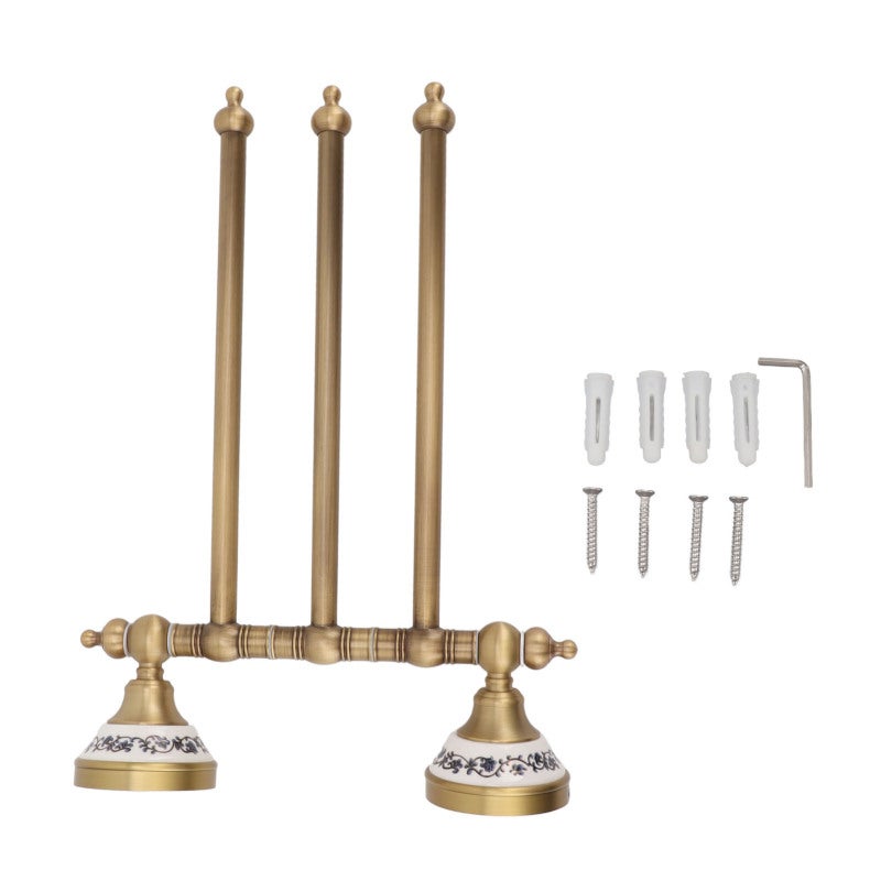 Swivel Towel Bar: Antique Brass Material - Rotated Design Towel Rack for Bathroom, Kitchen, Hotel & Restaurant Use - Image 1
