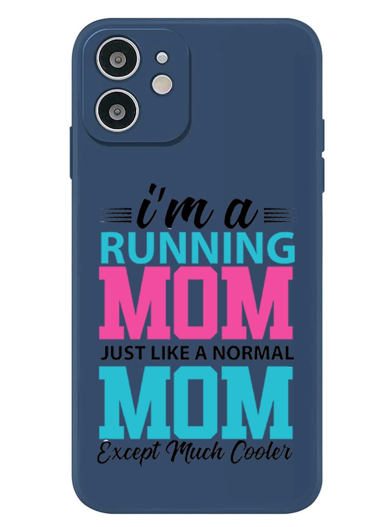 Theodor Protective Slim Fit Case Liquid Silicone Cover with Full Body Protection Anti-Scratch Shockproof Case For iPhone 12 Blue  - I am running mom black copy - Image 1