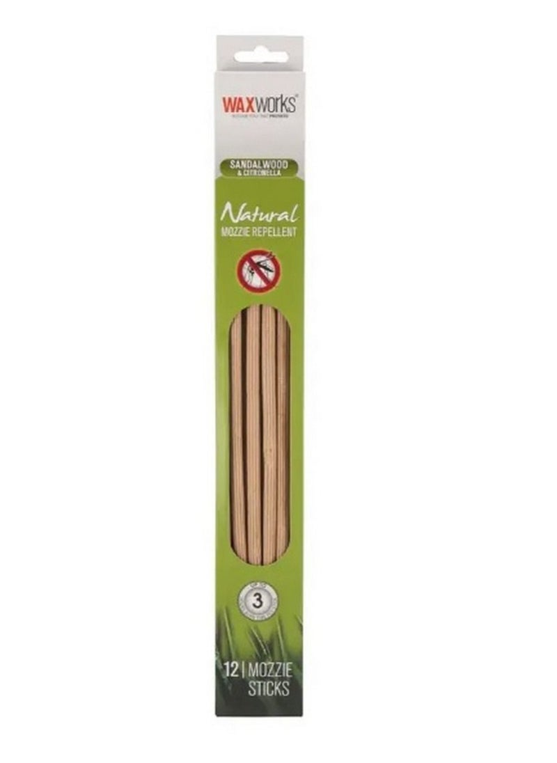 Waxworks - Waxworks 12-Piece Citronella And Sandalwood Incense Stick Set Brown - Image 1