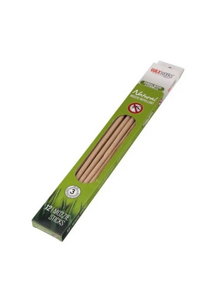 Waxworks - Waxworks 12-Piece Citronella And Sandalwood Incense Stick Set Brown - Image 1