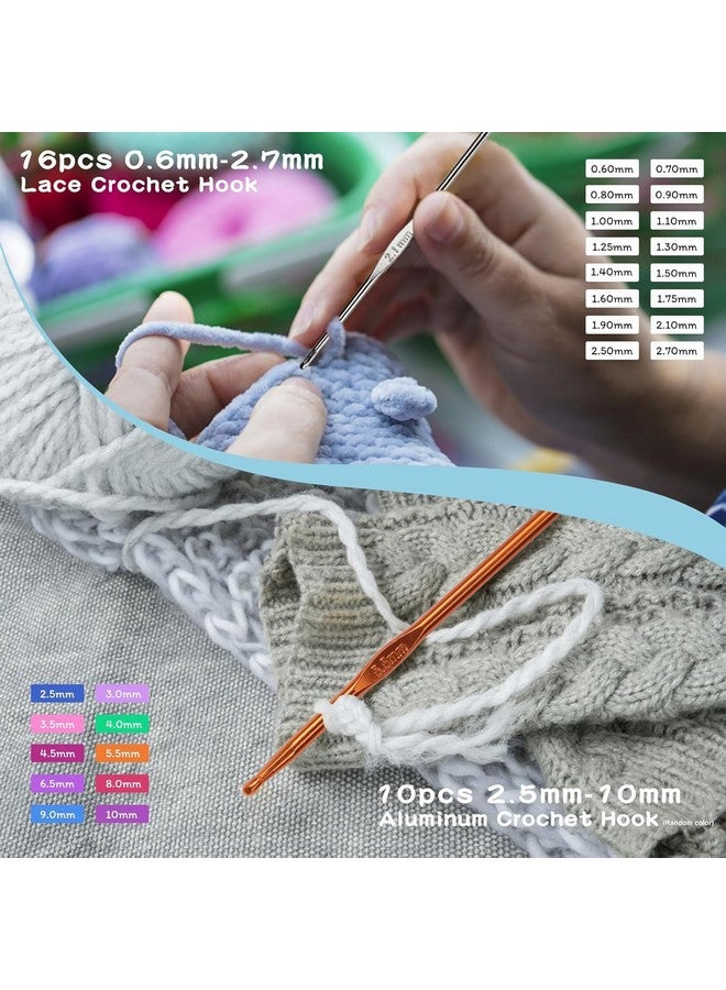 Tusmad 96 Pack Crochet Hooks Set, Ergonomic Knitting Needle Weave Yarn Kits with Storage Case and Crochet Needle Accessories for Beginners and Experienced Crochet Hook Lovers Crochet kit, Multicolor - Image 5