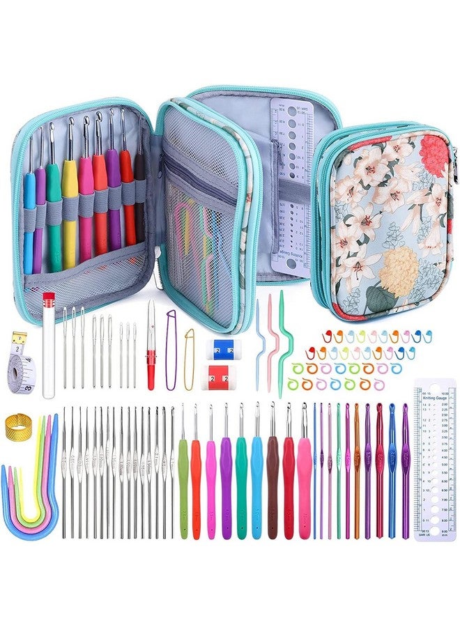 Tusmad 96 Pack Crochet Hooks Set, Ergonomic Knitting Needle Weave Yarn Kits with Storage Case and Crochet Needle Accessories for Beginners and Experienced Crochet Hook Lovers Crochet kit, Multicolor - Image 1