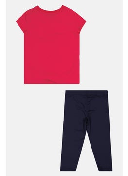 PUMA Kids Girl 2 Pieces Short Sleeve Outdoor Top And Leggings Set, Multicolor  - Image 2