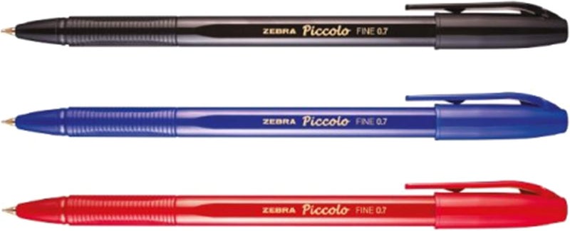 Zebra Piccolo Ball Pen (0.7mm) - Pack of 12, Blue