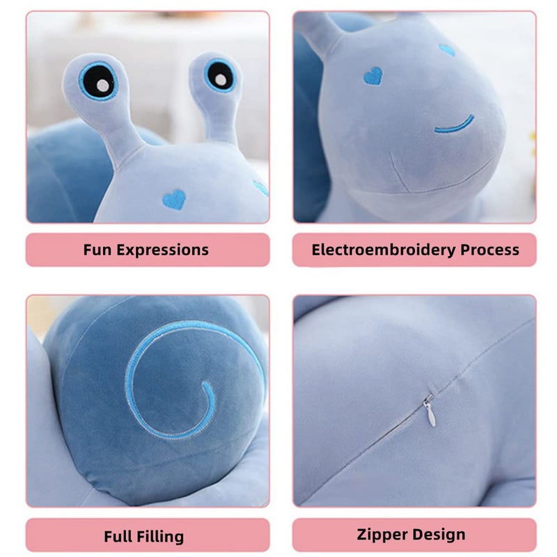 OPHRBU 8"" Cute Cartoon Snail Doll Plush Toy Cute Soft Snail Plush Toy Snail Stuffed Animal Toy Big Snail Pillow Doll for Valentine's Day Children's Birthday Home Decoration. (Blue) - Image 2