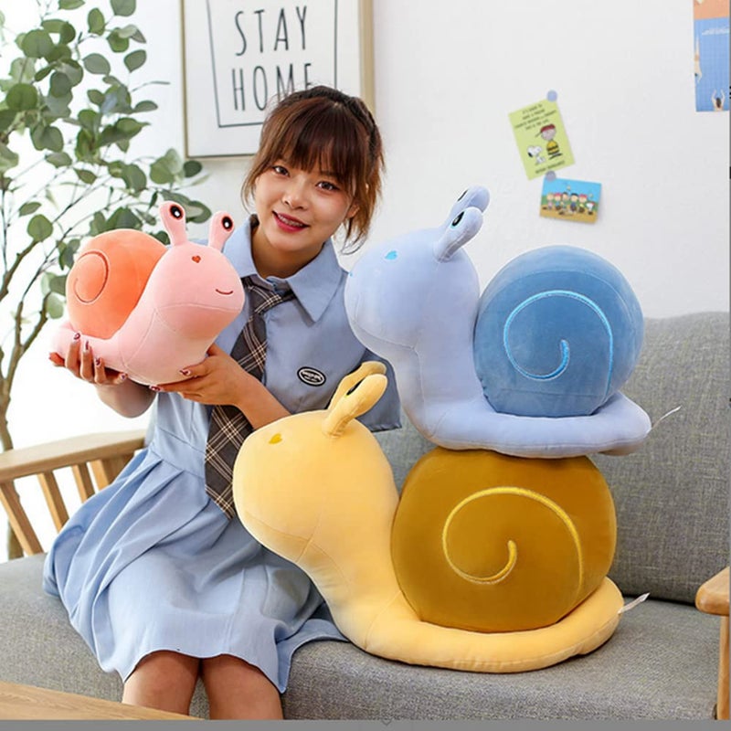 OPHRBU 8"" Cute Cartoon Snail Doll Plush Toy Cute Soft Snail Plush Toy Snail Stuffed Animal Toy Big Snail Pillow Doll for Valentine's Day Children's Birthday Home Decoration. (Blue) - Image 3
