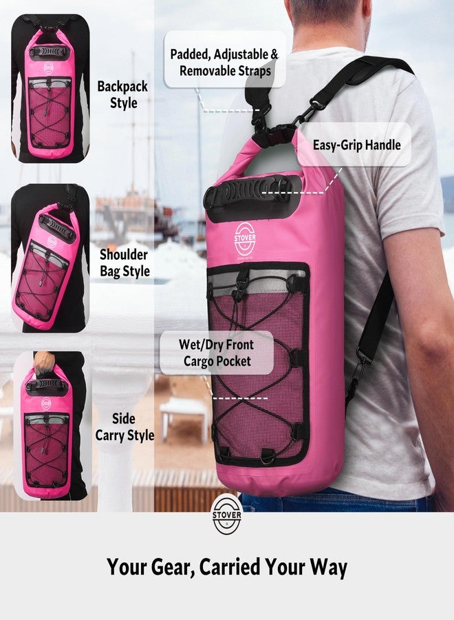 STOVER 5/10/25/30/40/55L Waterproof Dry Bag- Roll-Top Backpack w/Phone Case- Kayaking, Hiking, Camping, Boating- Men/Women - Image 3