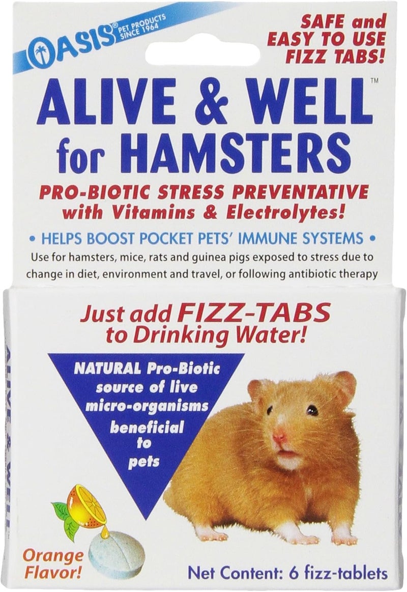 Oasis No 80063 Alive and Well, Stress Preventative and Pro-Biotic Tablets for Pocket Pets - Image 1