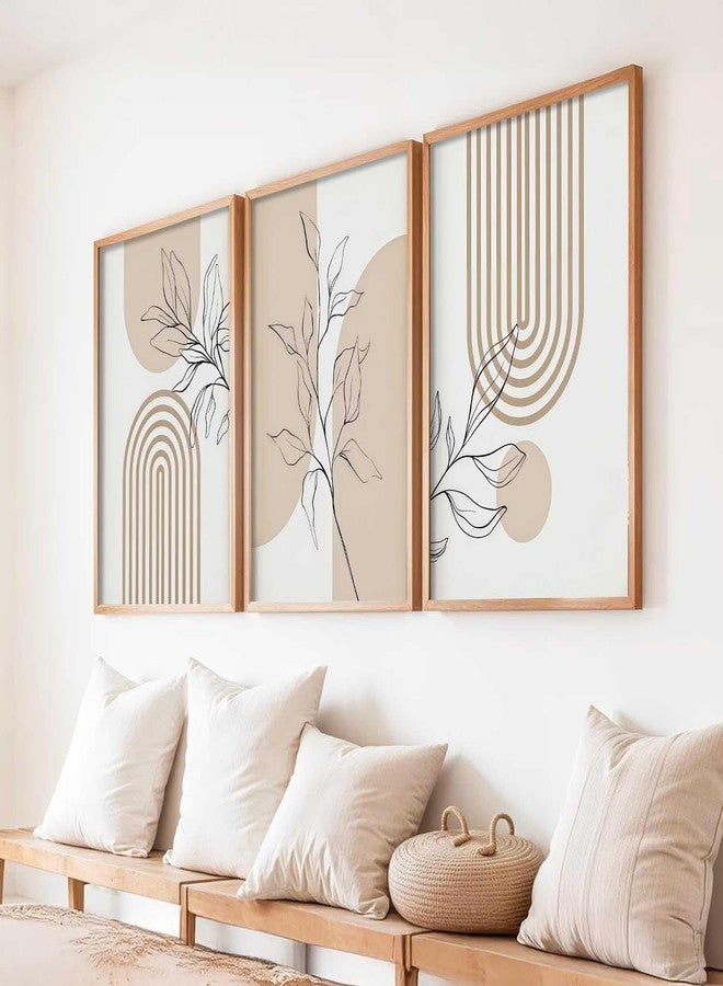 HOTHOUSE Home Decor Boho Painting Decorative Wall Art poster With Frame For Living Room Bed Room Hotel Wall Decor Digital Reprint Set of 3 (13X17 inch) - Image 4