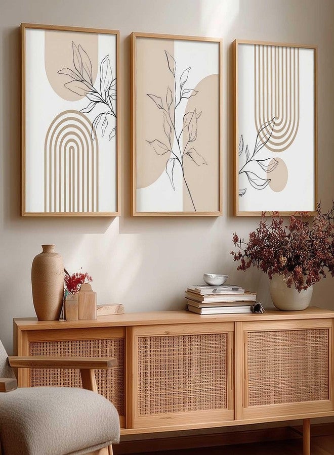 HOTHOUSE Home Decor Boho Painting Decorative Wall Art poster With Frame For Living Room Bed Room Hotel Wall Decor Digital Reprint Set of 3 (13X17 inch) - Image 1