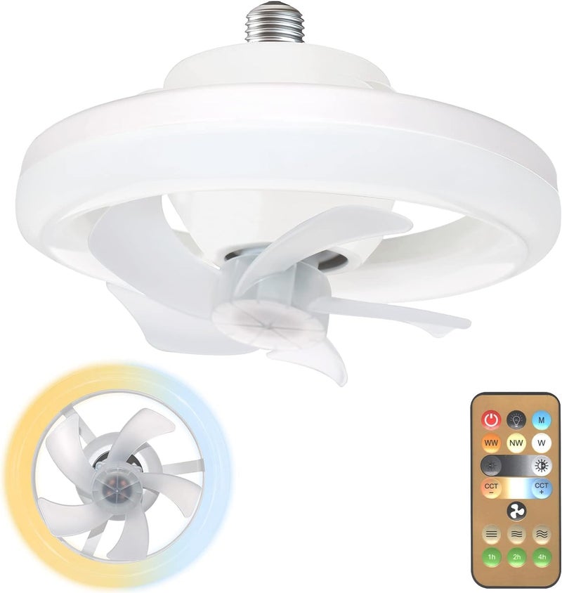 VENEXA Acrylic Ceiling Fan With Led Light Remote Control 3 Color DimmableWarmNeutralCool 10 Light 75 Oscillating Fan Light For KitchenBathroomBedroomHome Office