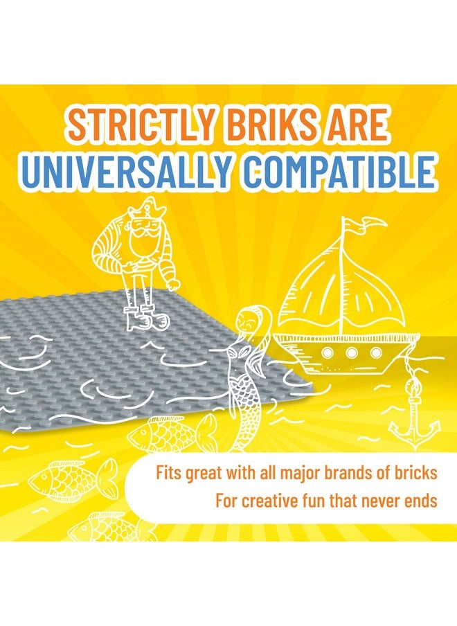 Strictly Briks Strictly Briks Compatible with Lego Duplo Classic Big Briks Baseplate 15" x 10.5" Large Building Brick Baseplate | Large Pegs for Toddlers | Single Light Gray Flat Bottom Base Plate  - Image 4