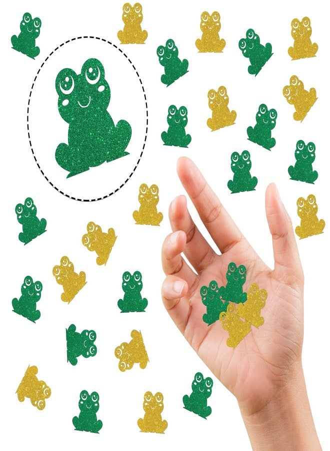INNORU Frog Confetti Glitter, Baby Shower Paper Table Decor, Reptile Animal Girls Boys Adults Birthday Paper Scatter, Wedding Rainforest Party Table Decorations, 120pcs - Image 3