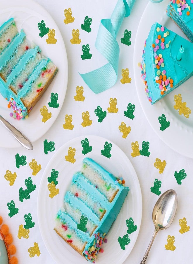 INNORU Frog Confetti Glitter, Baby Shower Paper Table Decor, Reptile Animal Girls Boys Adults Birthday Paper Scatter, Wedding Rainforest Party Table Decorations, 120pcs - Image 5