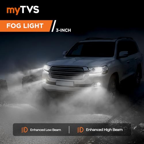 myTVS 110W 3-Inch Projector Fog Light with HD Lens | Dual Beam (High/Low), IP67 Waterproof, 5500K Bright White | German Technology | 2-Year Warranty | Universal Fit for All Cars-MPLFL-03 - Image 3
