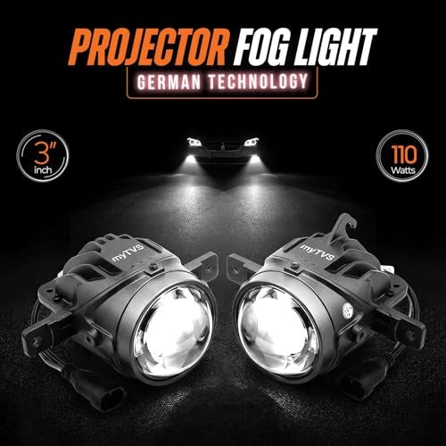 myTVS 110W 3-Inch Projector Fog Light with HD Lens | Dual Beam (High/Low), IP67 Waterproof, 5500K Bright White | German Technology | 2-Year Warranty | Universal Fit for All Cars-MPLFL-03 - Image 4