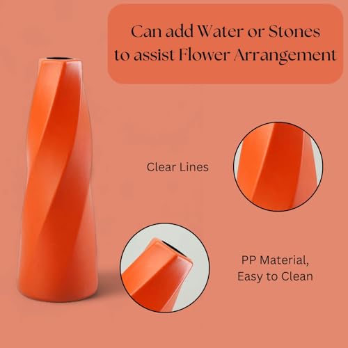 Ascension Plastic Flower Pot for Home Office Bedroom Living Room Decor Unbreakable Flower Vase for Table Corner Balcony Stylish Different Shape Planter for Diwali Decoration - Image 4
