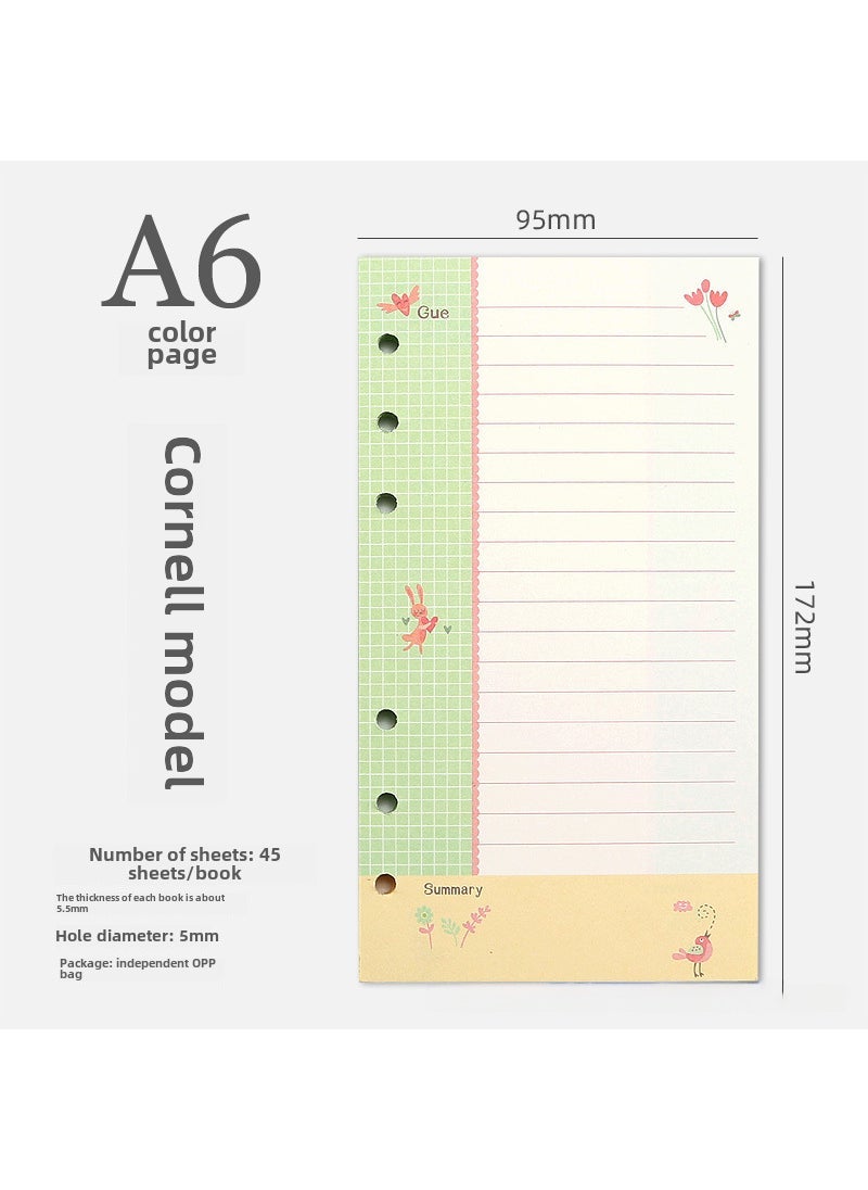 Generic 6-Hole A5/A6 Colorful Blank Dot Grid Planner Refill A6 Cornell 