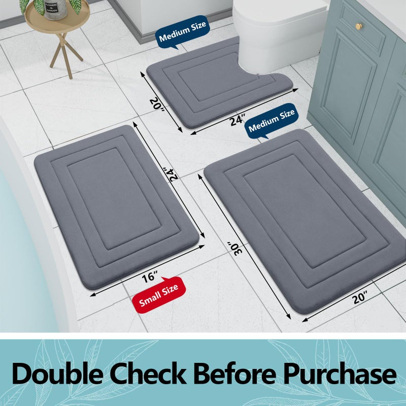 Arotive Arotive Memory Foam Bathroom Rug Mat 54x24  Ultra Soft and Absorbent Bath Mat  Machine Wash Dry  Comfortable Bath Rug Carpet for Bathroom Floor  Tub and Shower  Dark Grey  - Image 4