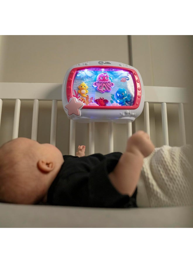 Baby Einstein Sea Dreams Soother, Baby Sleep Aids & White Noise, 25+ Minutes Music & Ocean Sounds, Remote Control, White Noise Machine, Aquarium Night Light, for Newborn +, Pink - Image 2