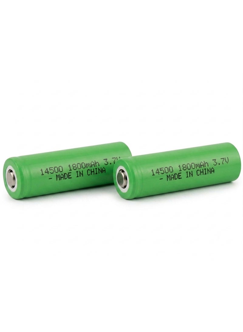 3.7V 1800mAh Rechargeable Battery for LED Toy Lights, Flashlights, Power Banks, and Electronic Devices, 2 Pieces - Image 1