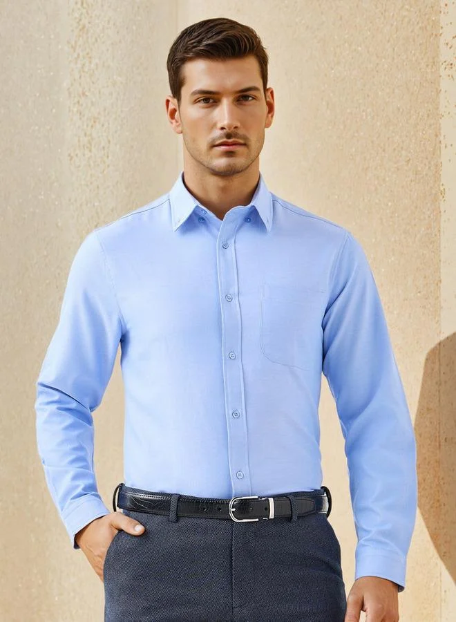 Splash FAV Men Regular Fit Button-Down Collar Long Sleeves Oxford Shirt with Pocket