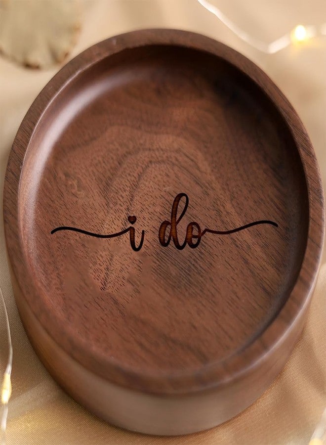 La Boda Wooden Ring Tray, Engraved Wedding Ring Holder, Engagement Rings Dish, Jewelry Dish Gifts for Couples, Anniversary, Birthday Gifts for Her, Bridal Shower Gifts - Image 1