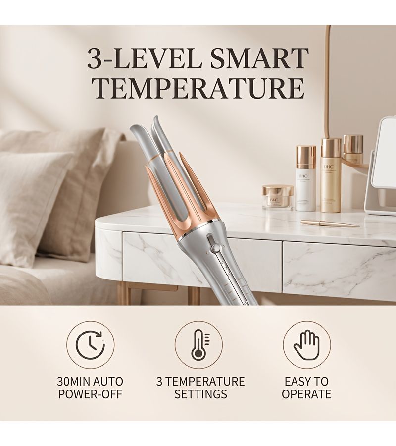Automatic Hair Curling Wand Silvery Professional Styling Tool For Creating Loose Waves And Defined Curls Salon Quality For Women Everyday And Special Occasion Use - Image 5