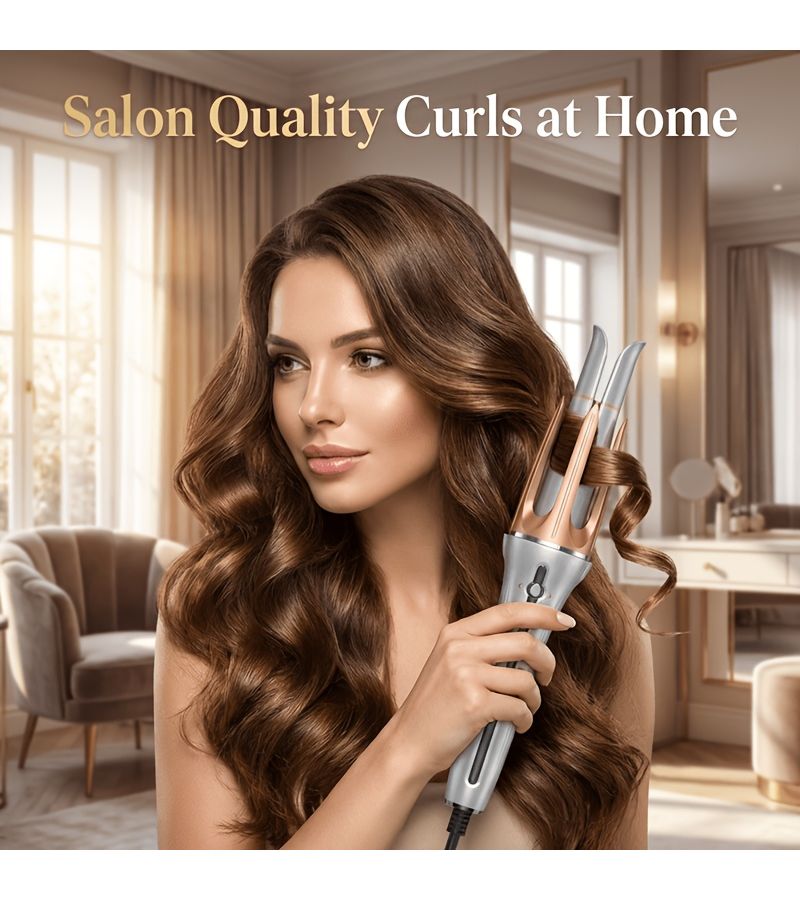 Automatic Hair Curling Wand Silvery Professional Styling Tool For Creating Loose Waves And Defined Curls Salon Quality For Women Everyday And Special Occasion Use - Image 3