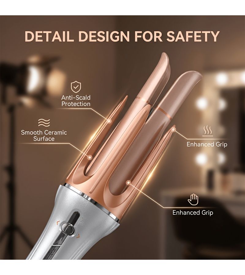 Automatic Hair Curling Wand Silvery Professional Styling Tool For Creating Loose Waves And Defined Curls Salon Quality For Women Everyday And Special Occasion Use - Image 4