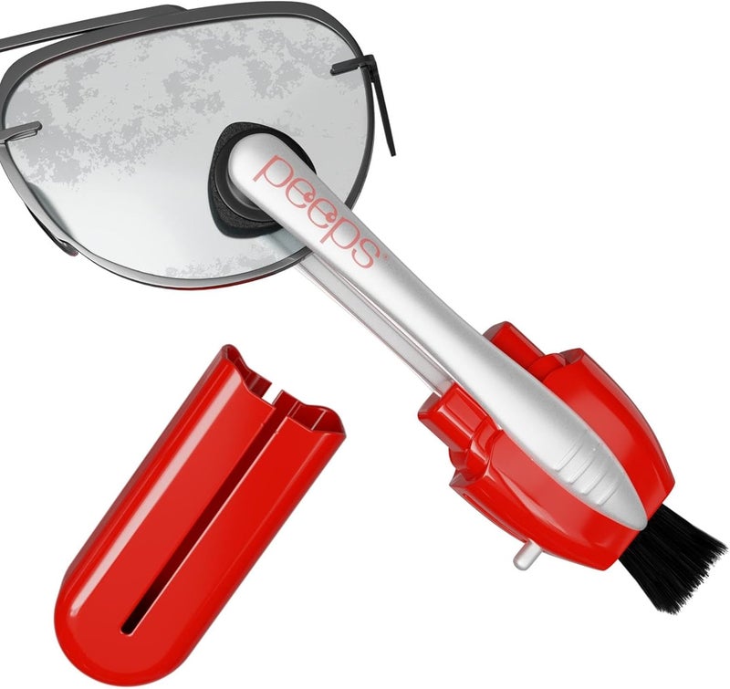 Peeps Eyeglass Cleaner - Carbon Lens Cleaning Tool for Glasses, Spectacles, Sunglasses, Reading Glasses - No Wipes or Cloth (Red) - Image 1