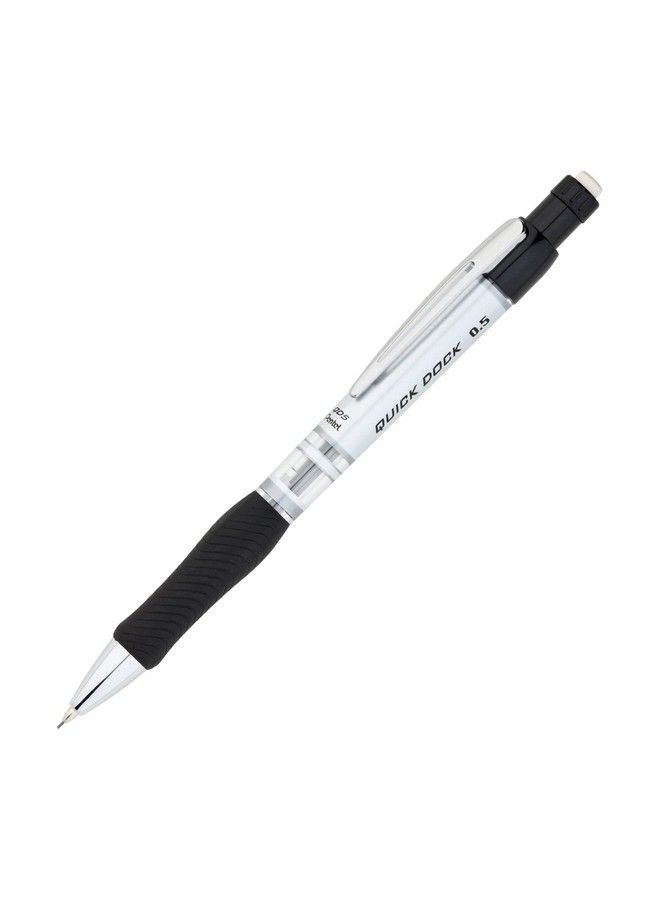 Pentel قلم رصاص ميكانيكي ® كويك دوك™ 0.5 مم برميل فضي أسود - Image 2
