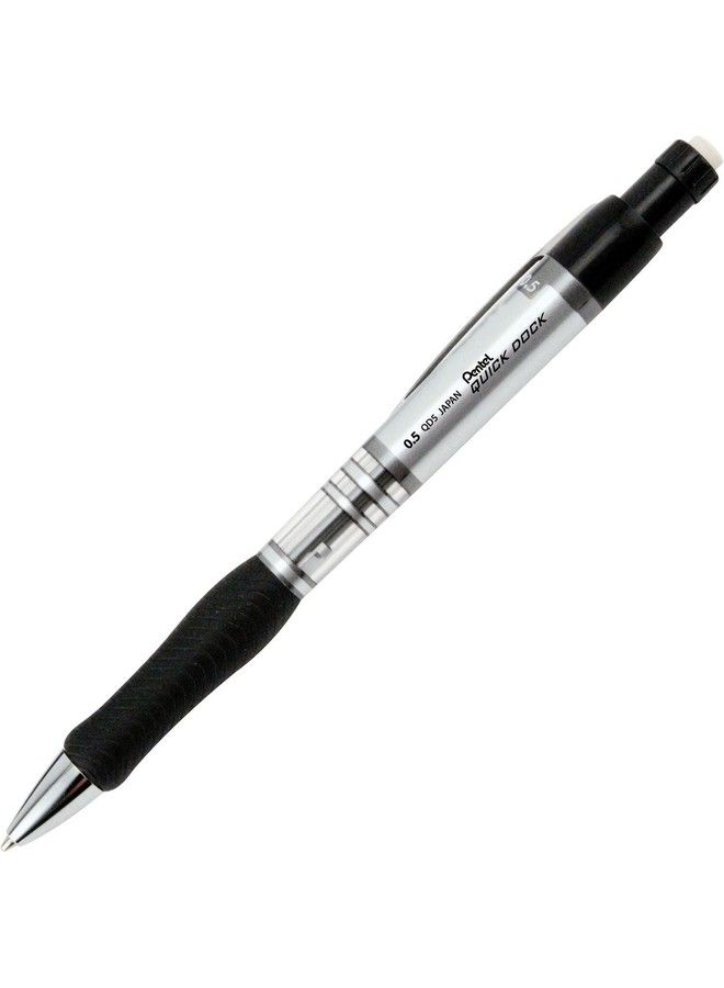 Pentel قلم رصاص ميكانيكي ® كويك دوك™ 0.5 مم برميل فضي أسود - Image 3