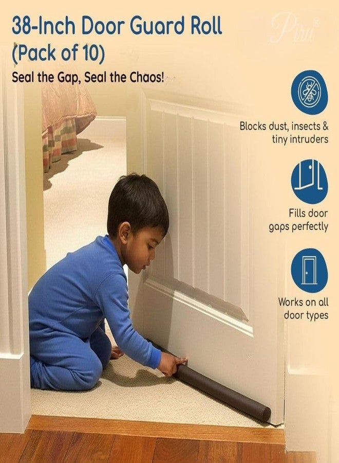 PIRU® (Pack of 3, 39 Inches) Door Guard – Bottom Seal Strip Gap Filler for Doors | Soundproof, Noise Reduction, Energy Saving, Dust & Insect, Rat Protector, Door Strip for Home & Office - Image 2
