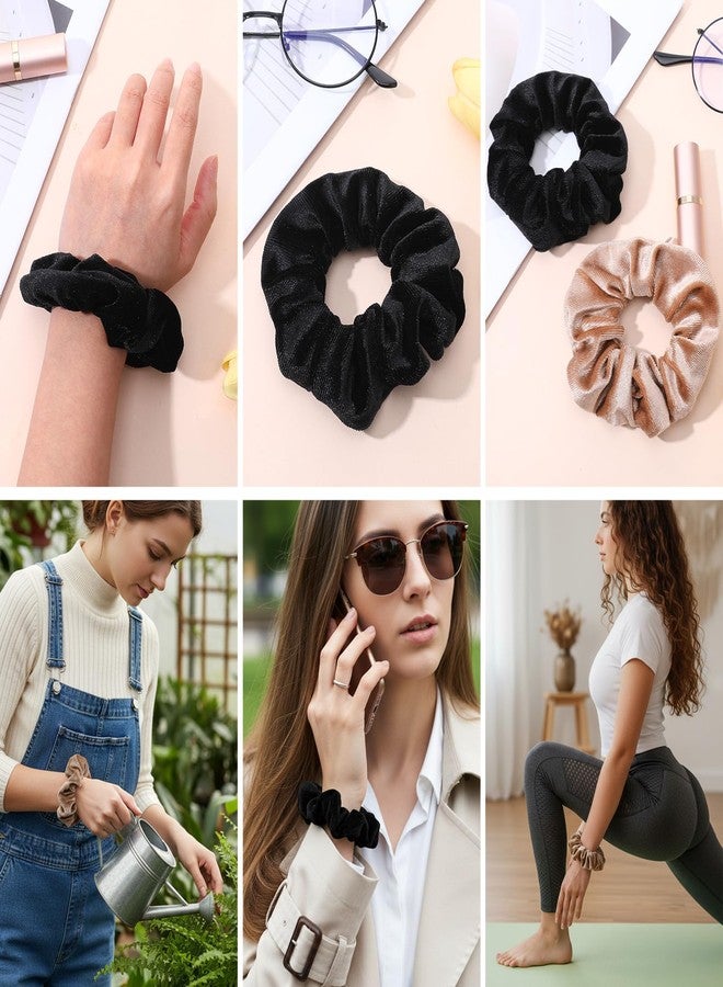 DOPENSPI 4PCS Pocket Scrunchie, Velvet Hidden Pockets Scrunchies Hair Tie with Hidden Storage Zipper Hair Ties Soft Ponytail Holder Hairs Accessories for Women Girls Gift - Image 5