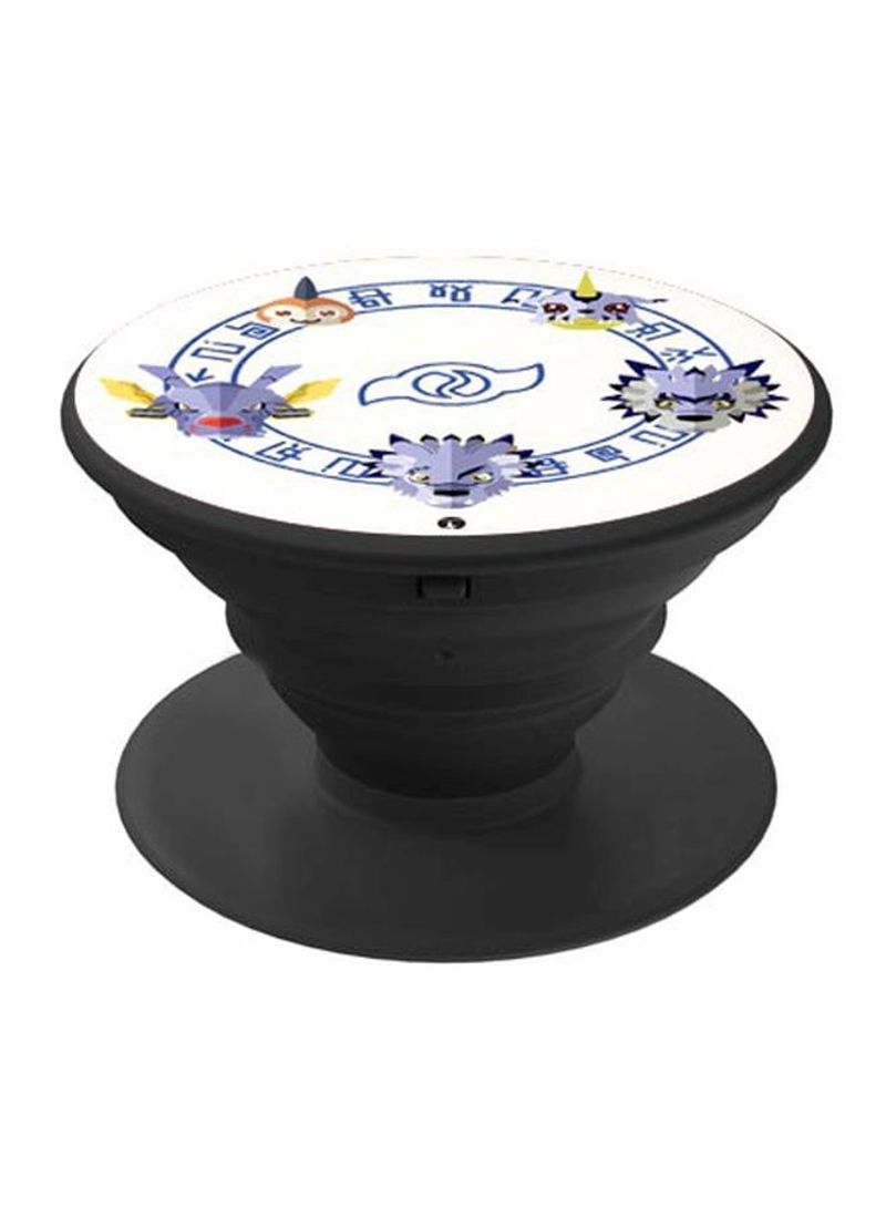 RKN Printed Pop Socket Phone Holder White/Yellow/Purple - Image 2