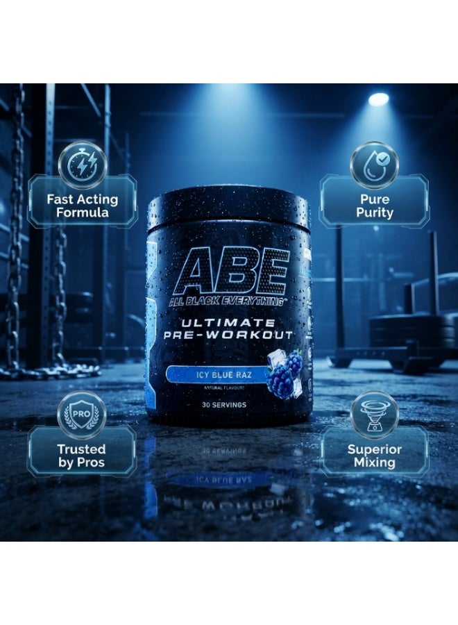 أبلايد نيوتريشن مسحوق ABE المتطور لما قبل التمرين بنكهة التوت الأزرق المثلج (Icy Blue Raz) - وزن 375 جم | 30 حصة | 3 جم كرياتين و3 جم سيترولين لكل حصة | فيتامين B3 | تركيبة مخصصة لما قبل التمرين | سهل الخلط - Image 5