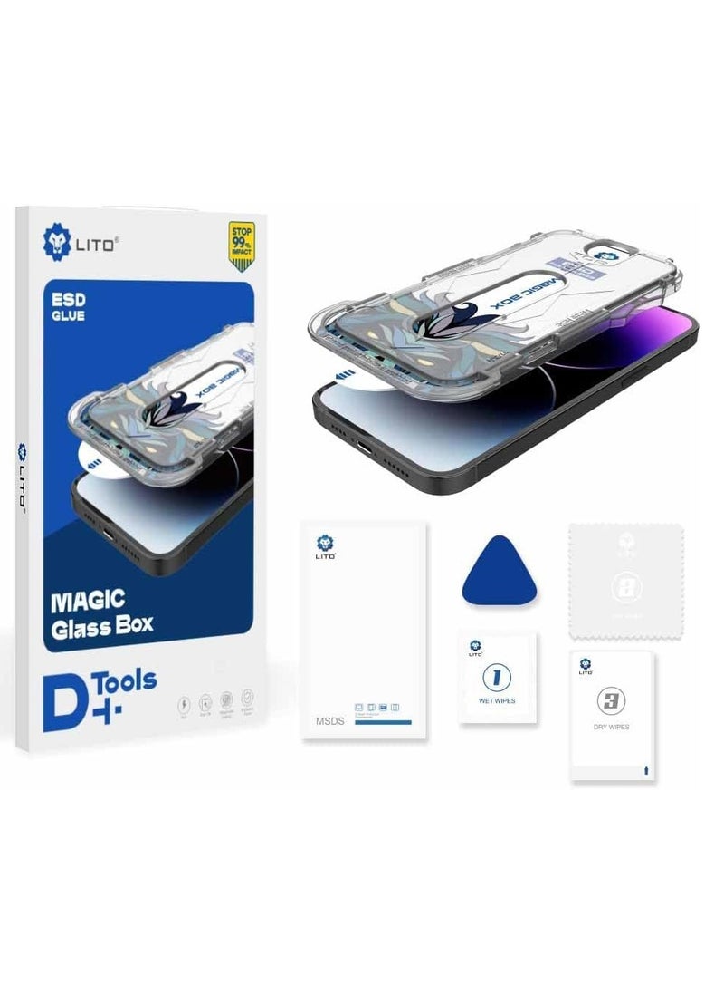 Lito - UNBLACK iPhone 14 Pro Max LITO Magic Box D+ Tools Full Glass Screen Protector - Clear - Image 1