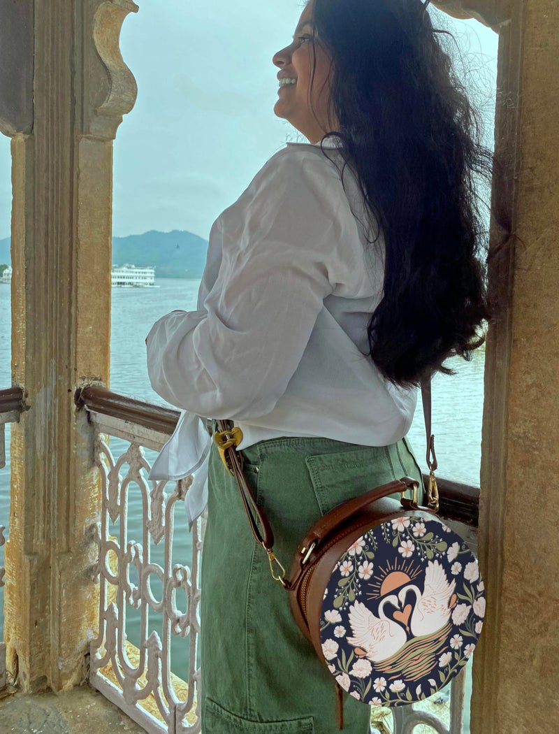 Kalankit Round Sling Bag for Women – Stylish Crossbody Side Bag, Travel Box Purse – Trendy Handbag Gift for Modern & Bold Women, Perfect Birthday Present - Image 3