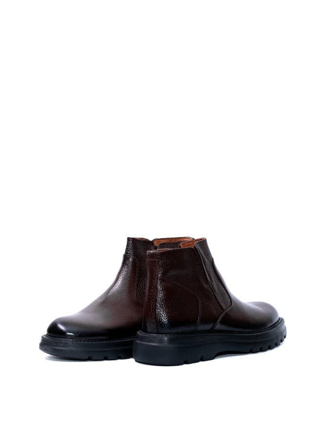 Levent Men Genuine Leather Half Boot - Brown - Image 1