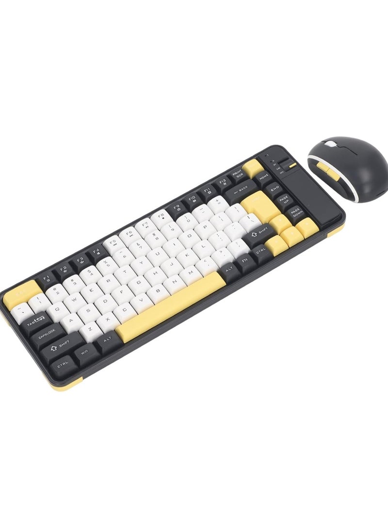 Mouse and Keyboard Combo, 84 Key Keyboard and 2.4G Mouse with Auto Sleep Mode Adjustable DPI 10 Meter Work Range. (Yellow) - Image 3