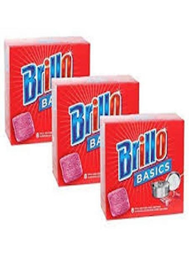 Brillo Basics Steel-wool Soap Pads, 8-ct. Boxes - Pack of 3 - Image 1