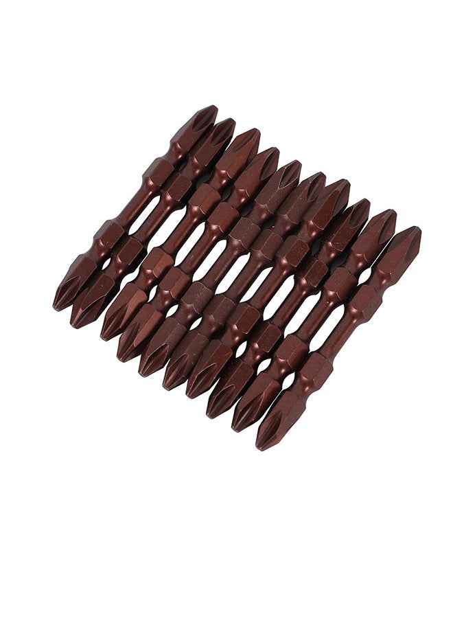 LAWAZIM - Screwdriver Bit Set -10 Piece- Double-End Cross-Head, 65mm Nickel-Plated, Anti-Slip Wear-Resistant Bits for Home Repairs, DIY Projects, Professional Use, Woodworking Automotive Precision Tasks - Image 1