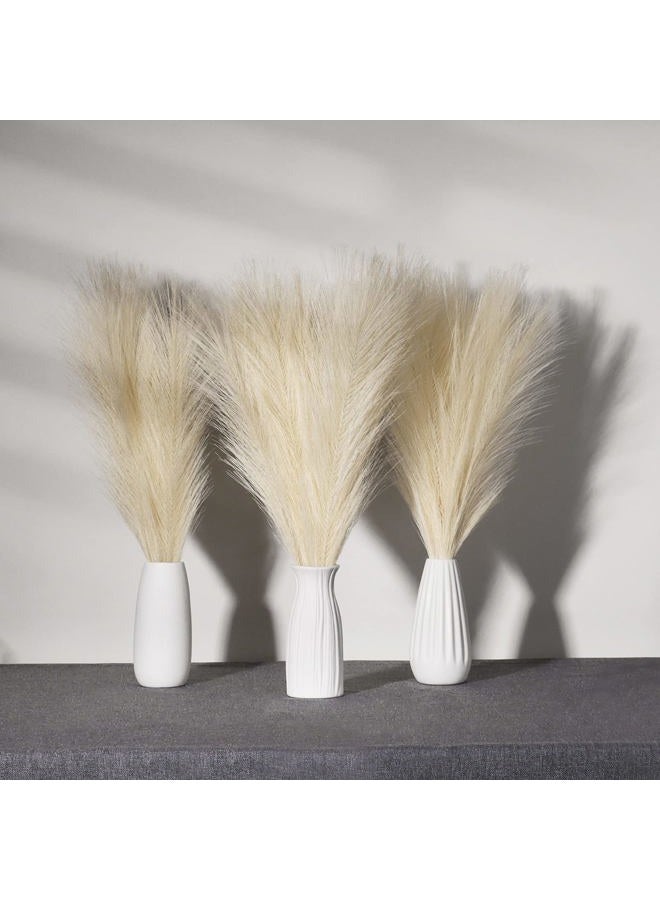 EVODIS Faux Pampas Grass, 18"/45cm Artificial Pampas Grass Fluffy 6 Stem pompous Grass Flower Arrangement for Boho Home Wedding Decoration (White) - Image 5