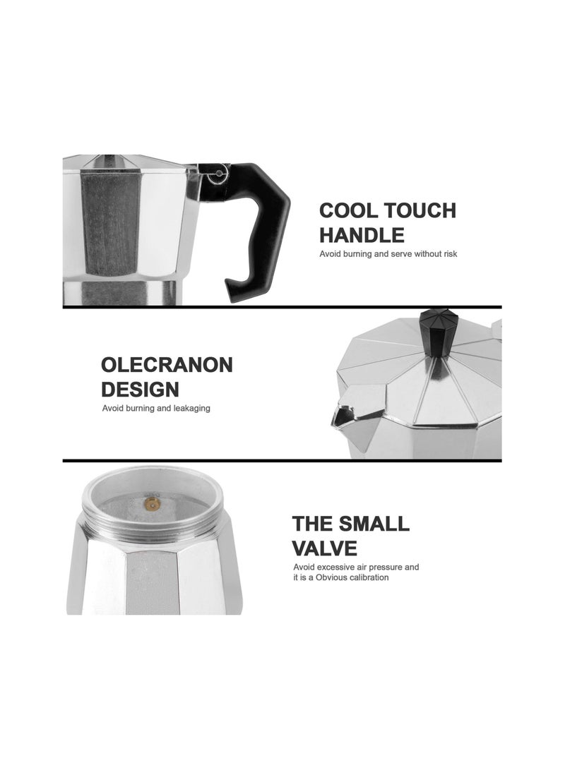 Moka Stove Coffee Maker,  5 Oz Aluminum Moka Pot Espresso Maker Stovetop Espresso Coffee Pot Traditional Moka Pot Italian Stove Coffee Authentic Italian Espresso for Gas and Electric Stove  - Image 5